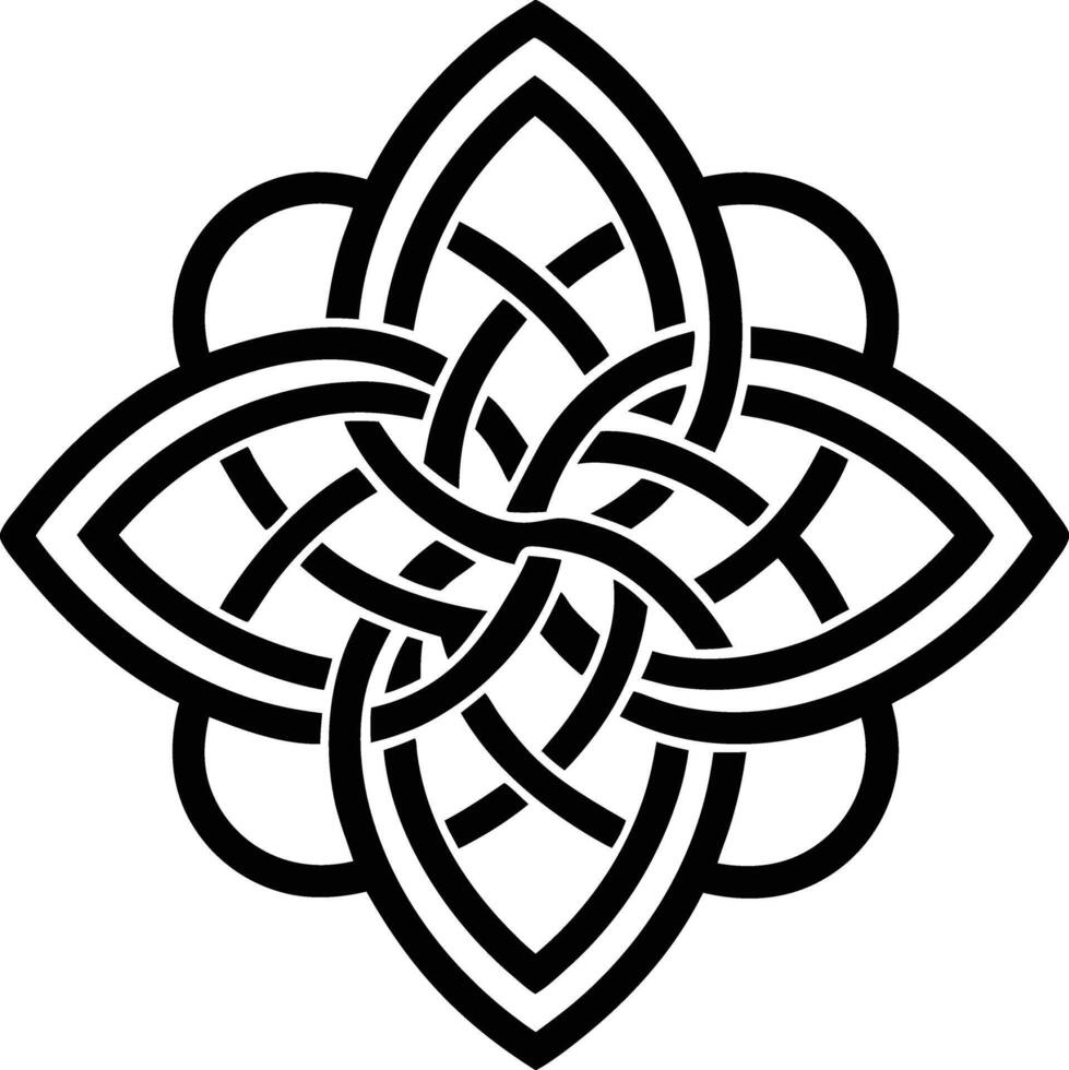 Celtic Knot Mandala illustration. black and white vector