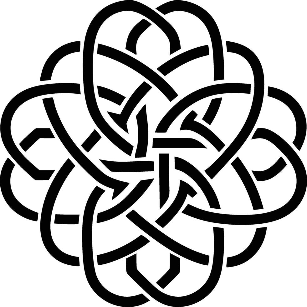 Celtic Knot Mandala illustration. black and white vector