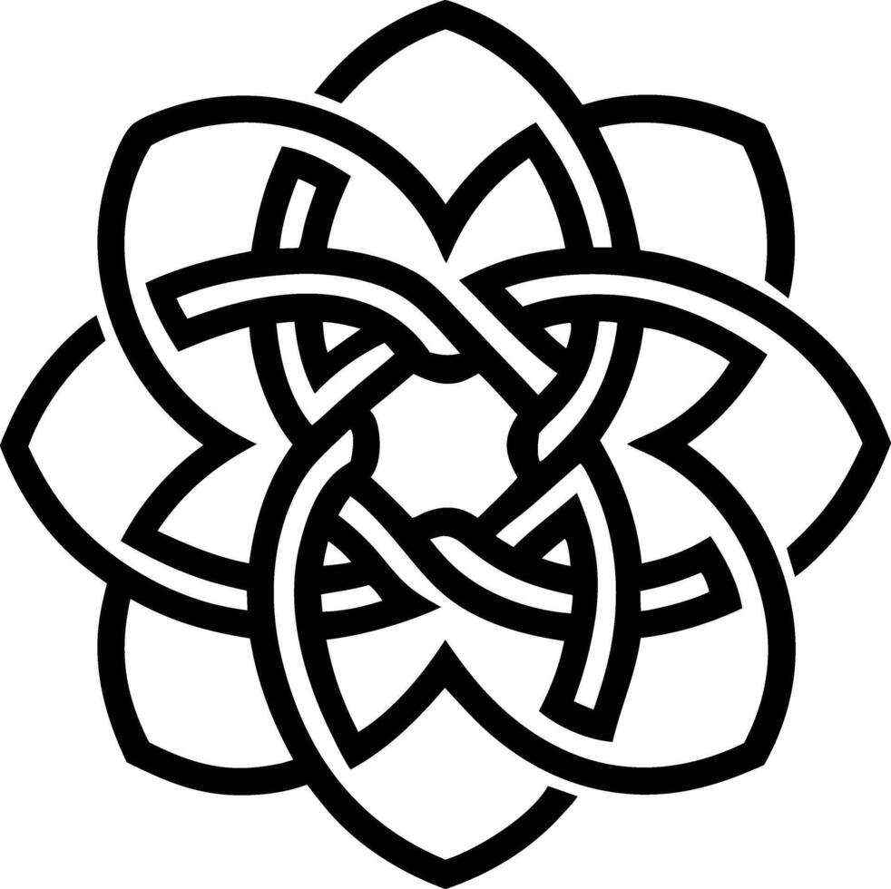 Celtic Knot Mandala illustration. black and white vector