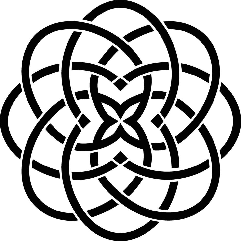 Celtic Knot Mandala illustration. black and white vector