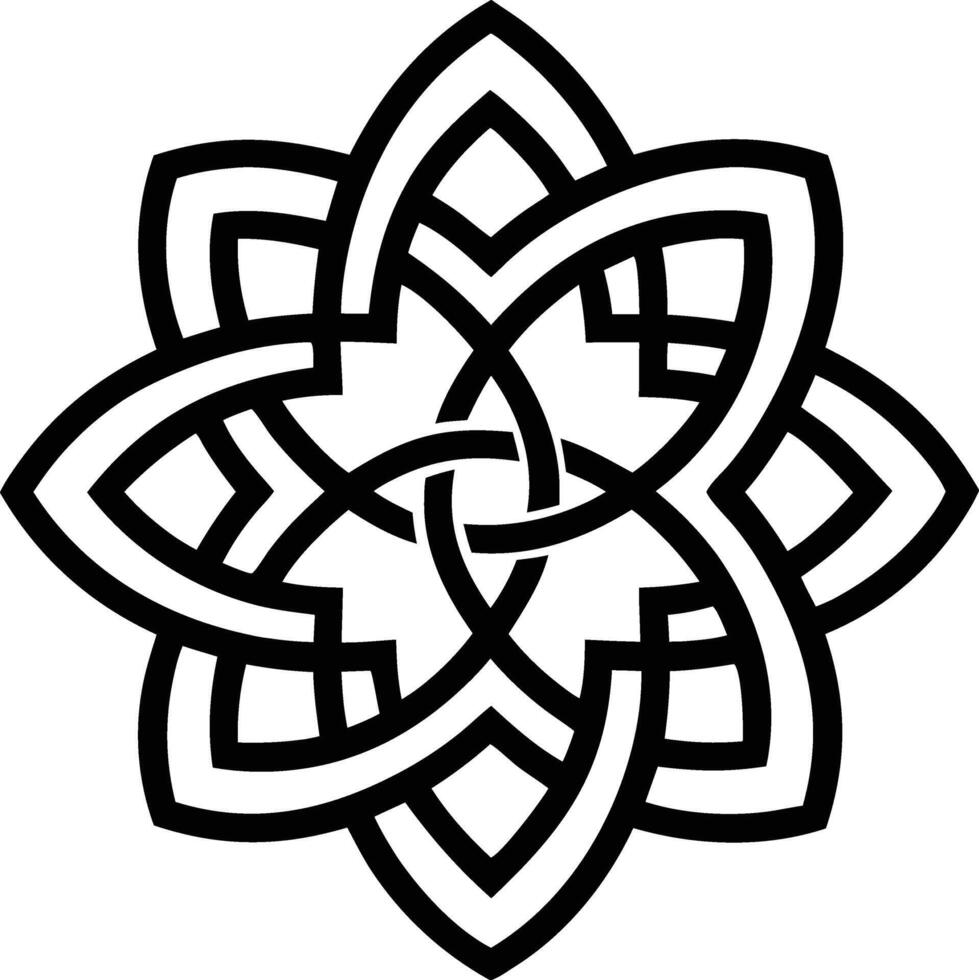 Celtic Knot Mandala illustration. black and white vector