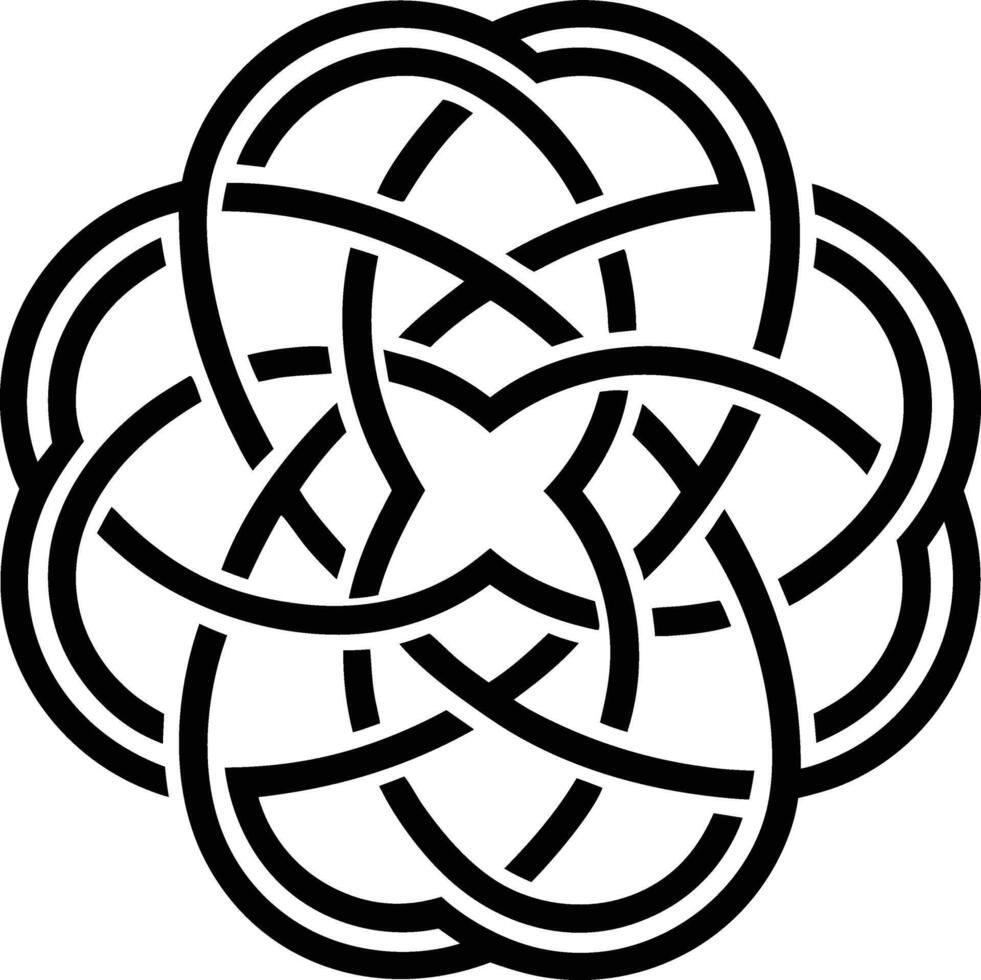 Celtic Knot Mandala illustration. black and white vector