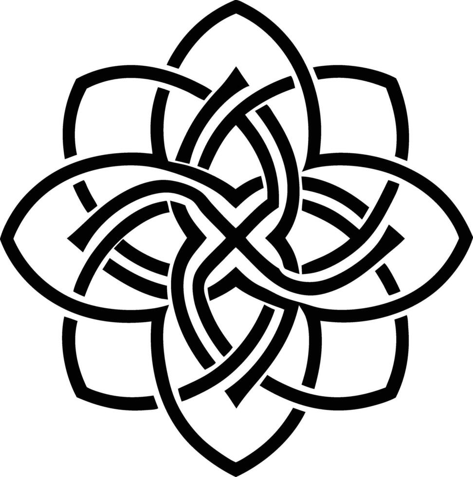 Celtic Knot Mandala illustration. black and white vector