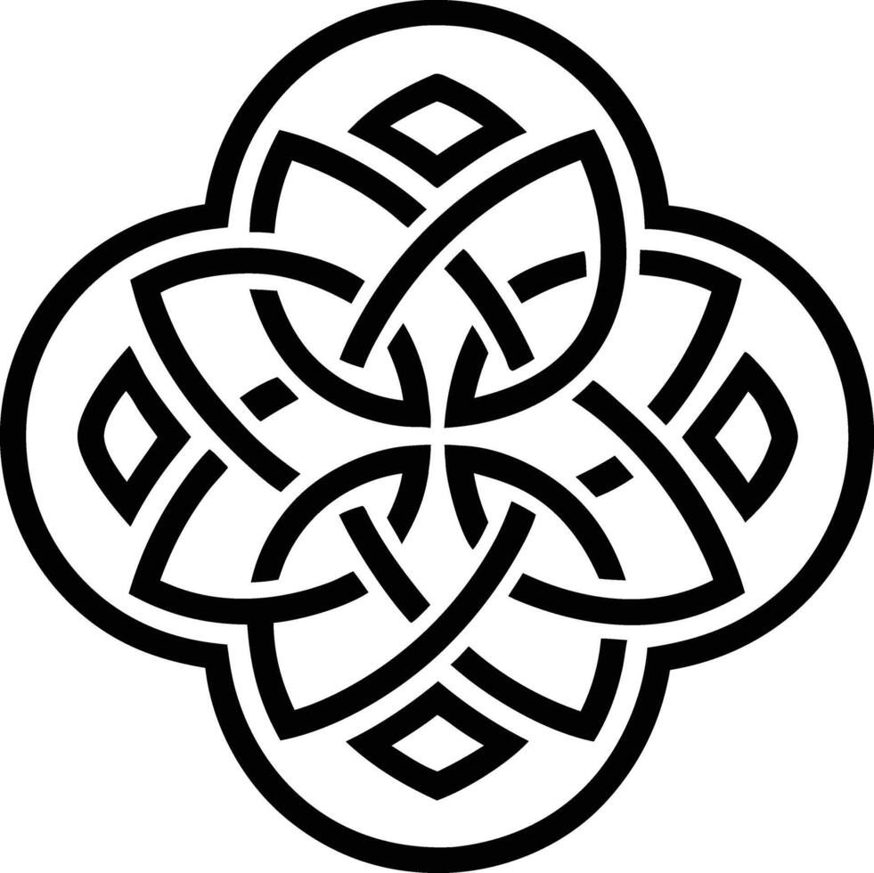 Celtic Knot Mandala illustration. black and white vector