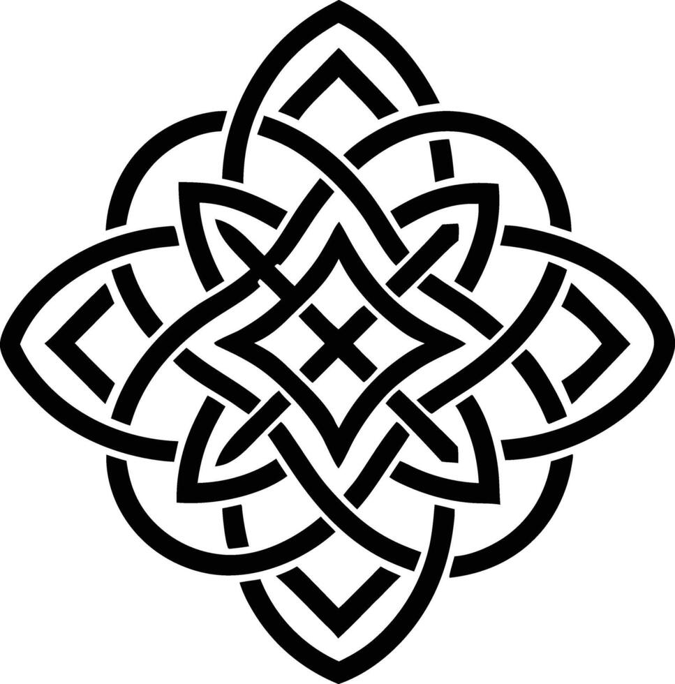 Celtic Knot Mandala illustration. black and white vector
