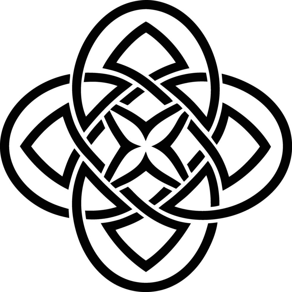 Celtic Knot Mandala illustration. black and white vector