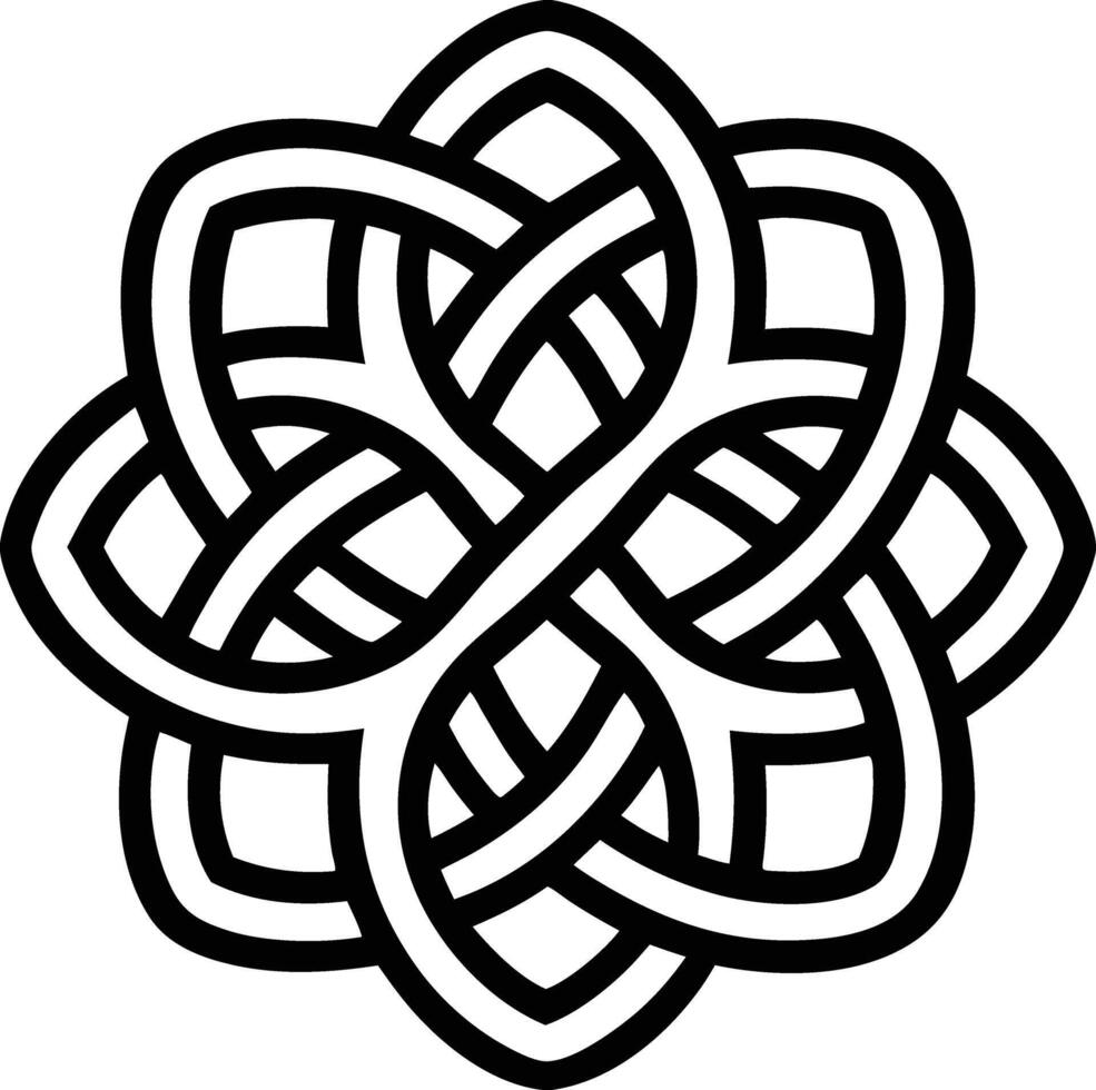 Celtic Knot Mandala illustration. black and white vector