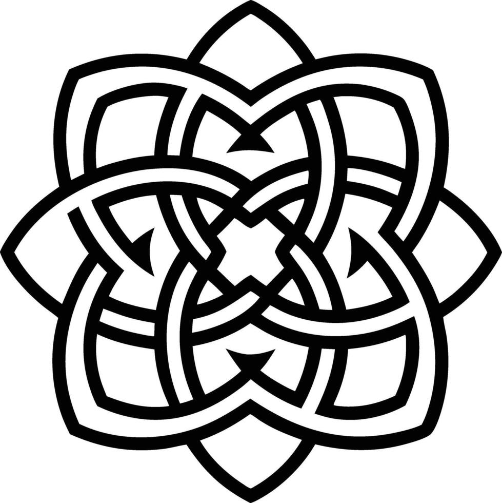 Celtic Knot Mandala illustration. black and white vector