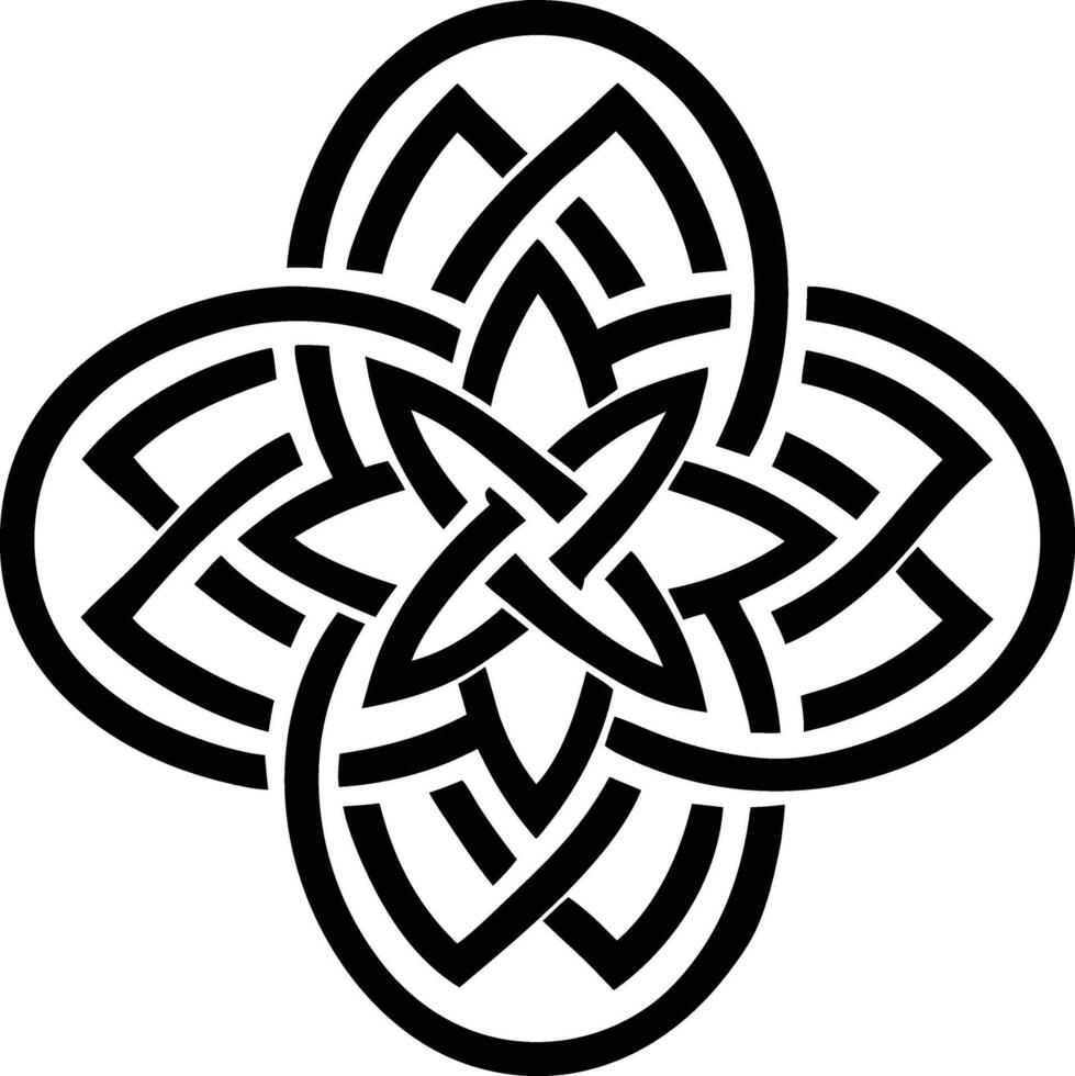 Celtic Knot Mandala illustration. black and white vector
