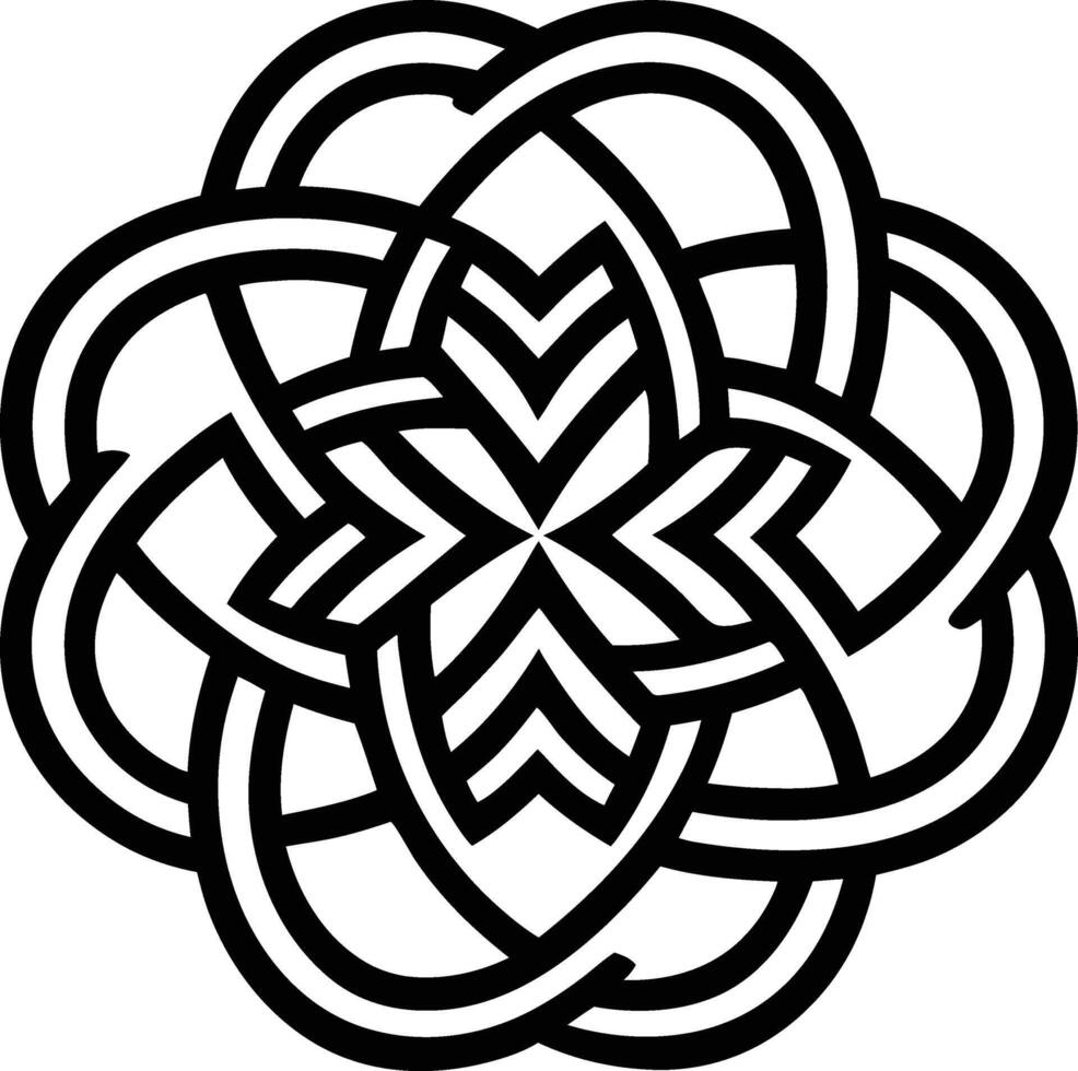 Celtic Knot Mandala illustration. black and white vector