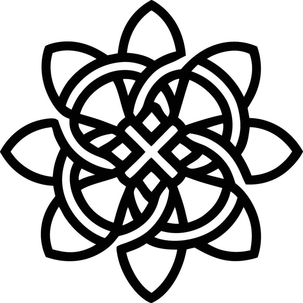 Celtic Knot Mandala illustration. black and white vector