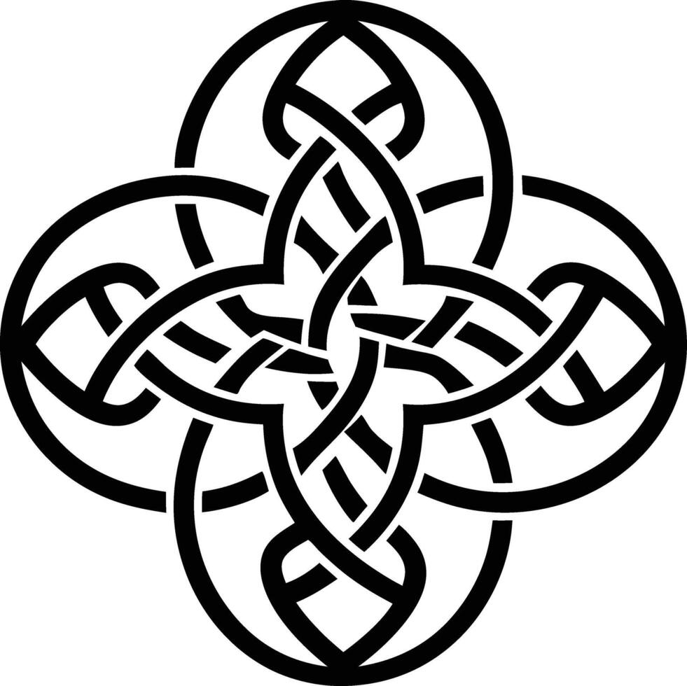 Celtic Knot Mandala illustration. black and white vector