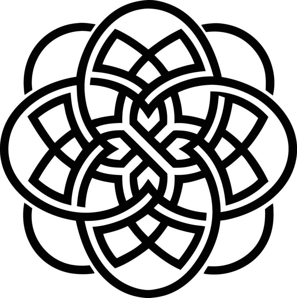 Celtic Knot Mandala illustration. black and white vector