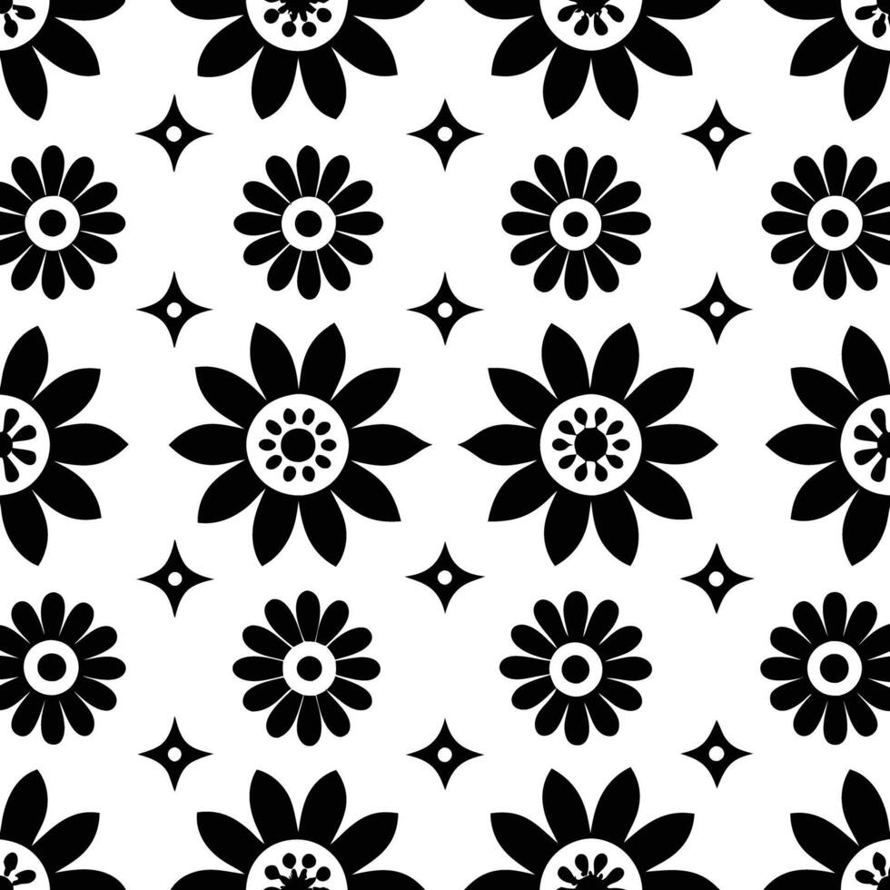 retro pattern illustration black and white vector
