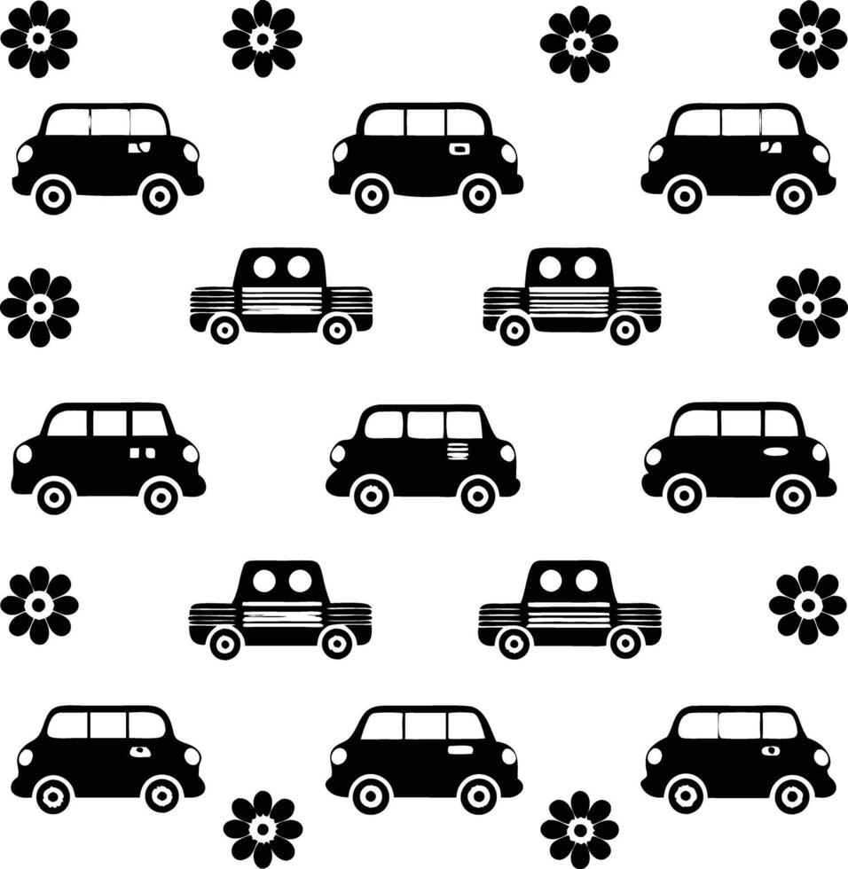 retro pattern illustration black and white vector