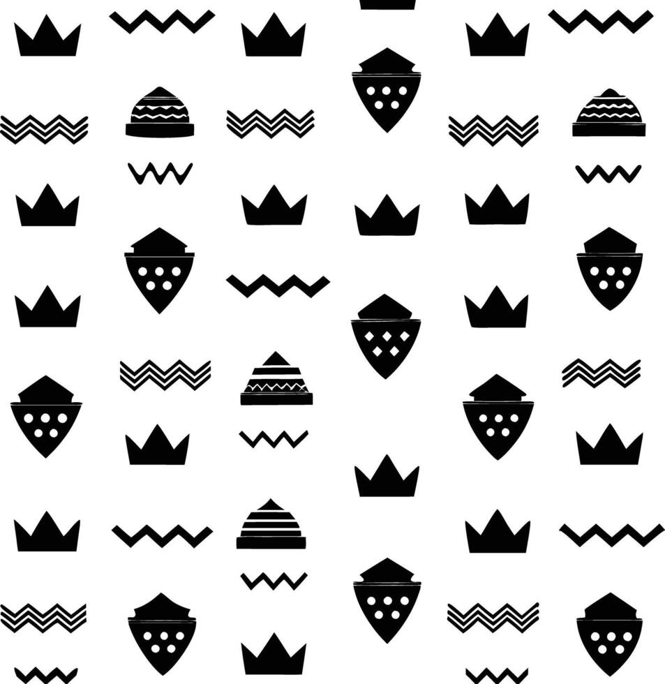 retro pattern illustration black and white vector
