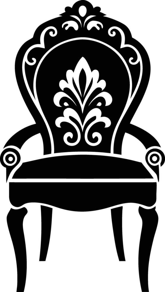 decorative chair illustration black and white vector