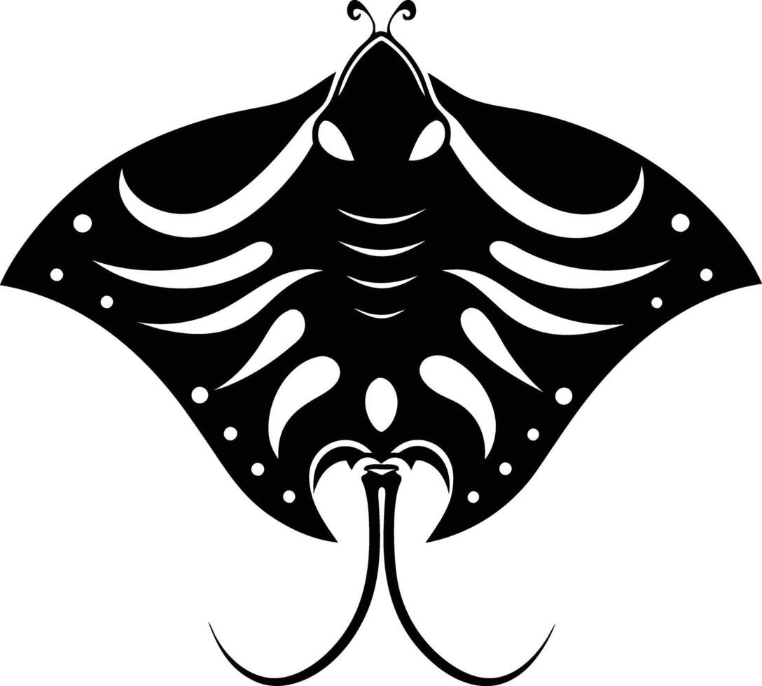 Butterfly Ray illustration black and white vector
