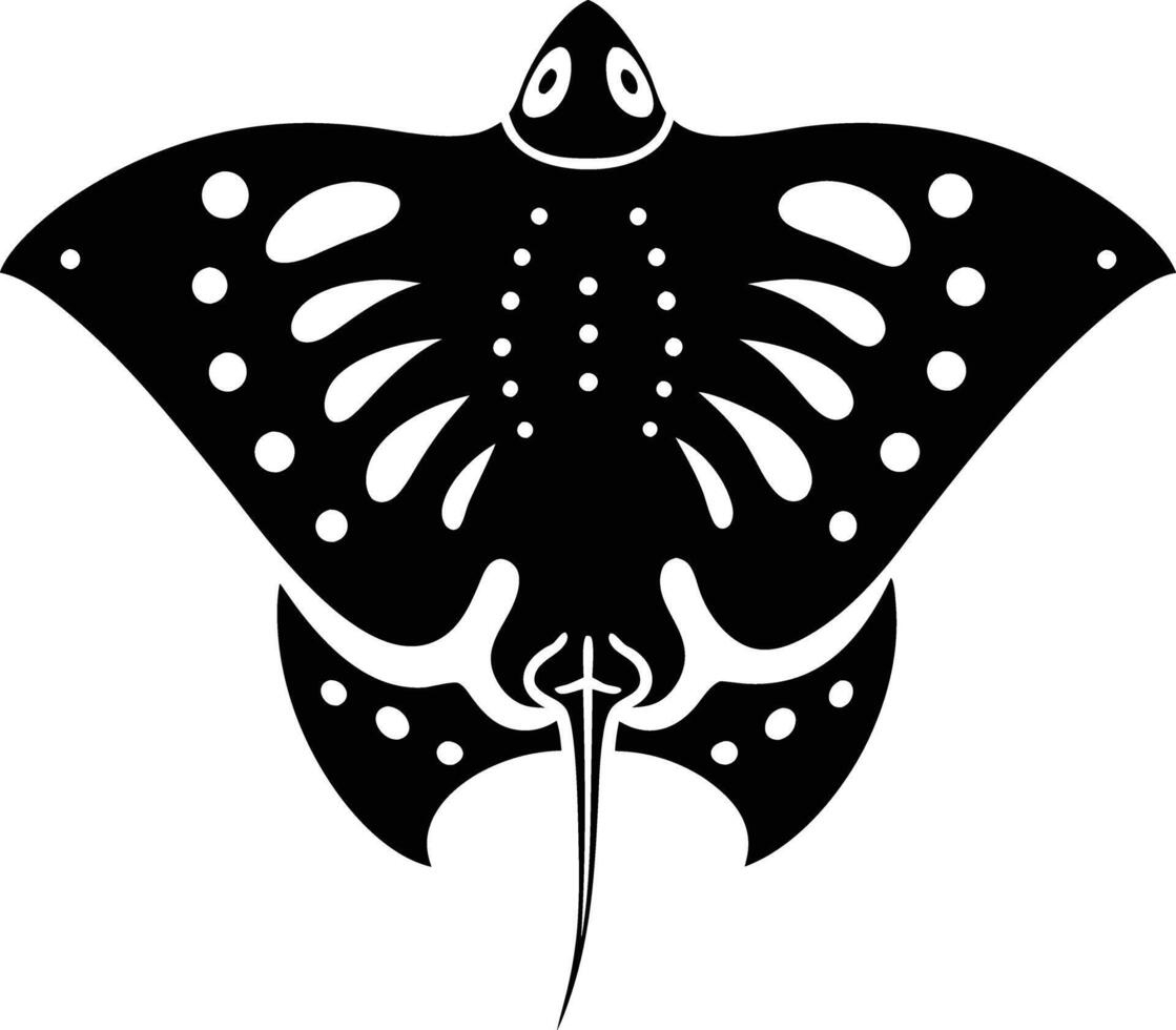 Butterfly Ray illustration black and white vector