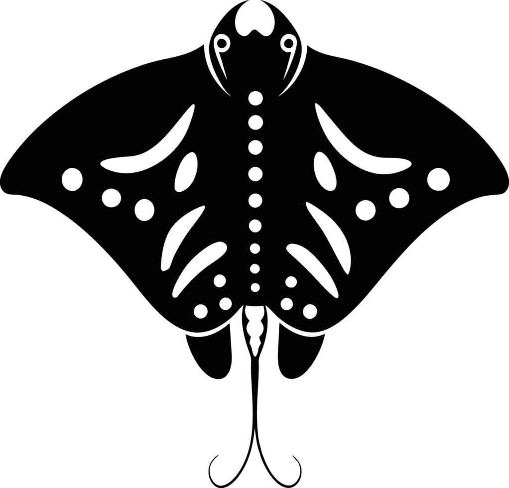 Butterfly Ray illustration black and white vector