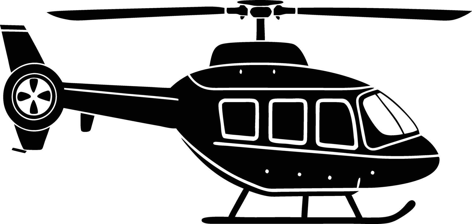 helicopter silhouette illustration black and white vector
