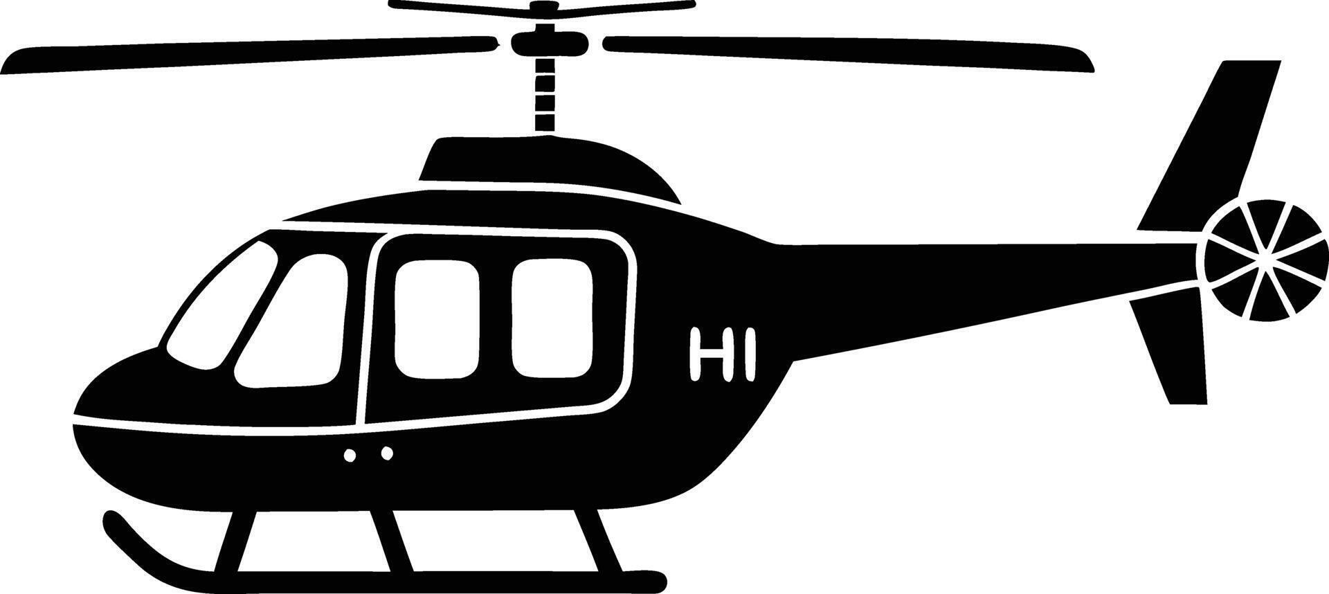 helicopter silhouette illustration black and white vector