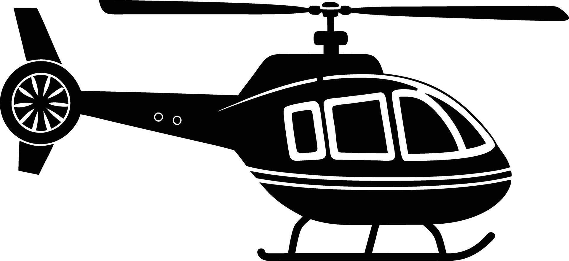 helicopter silhouette illustration black and white vector