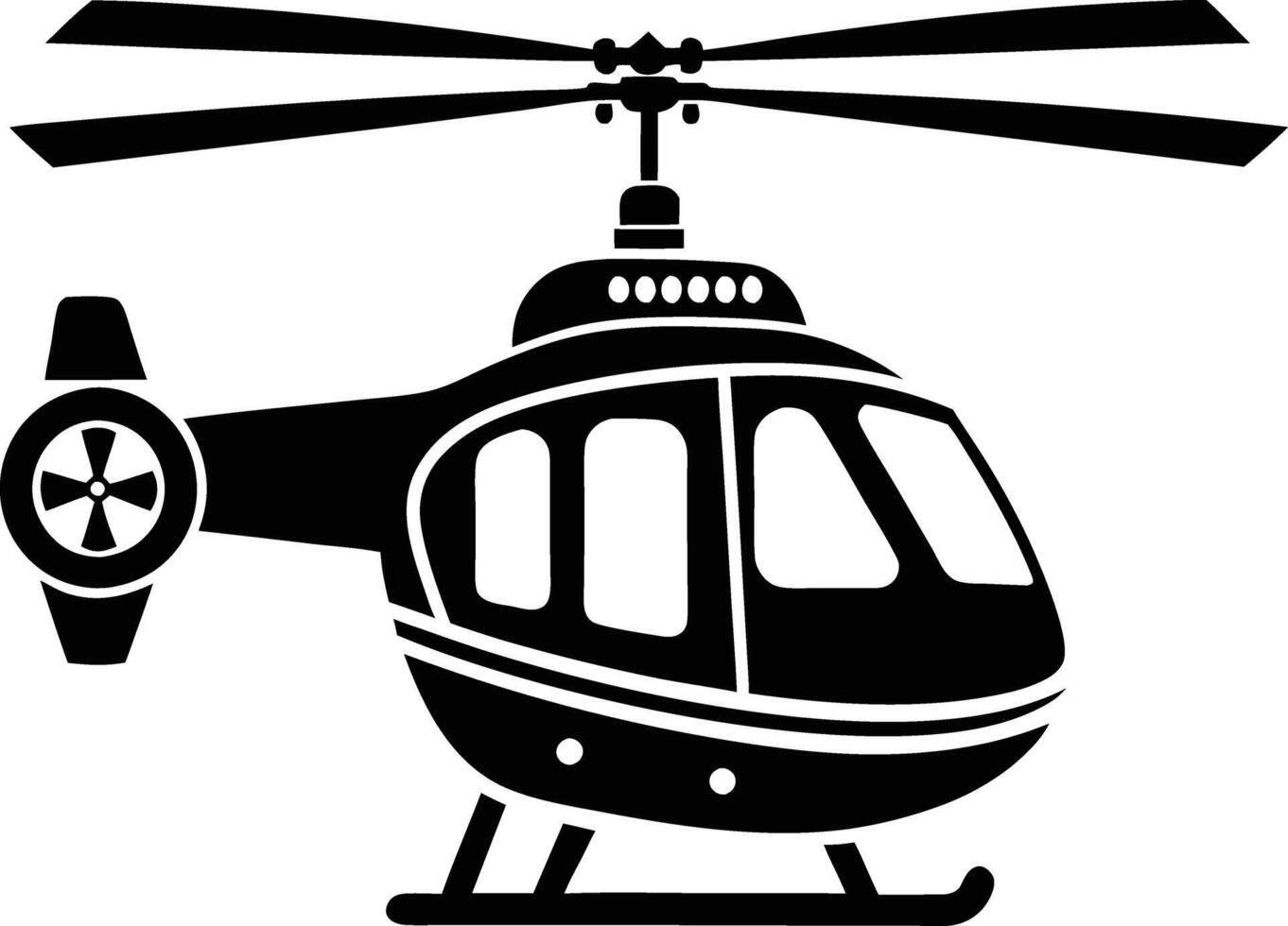 helicopter silhouette illustration black and white vector