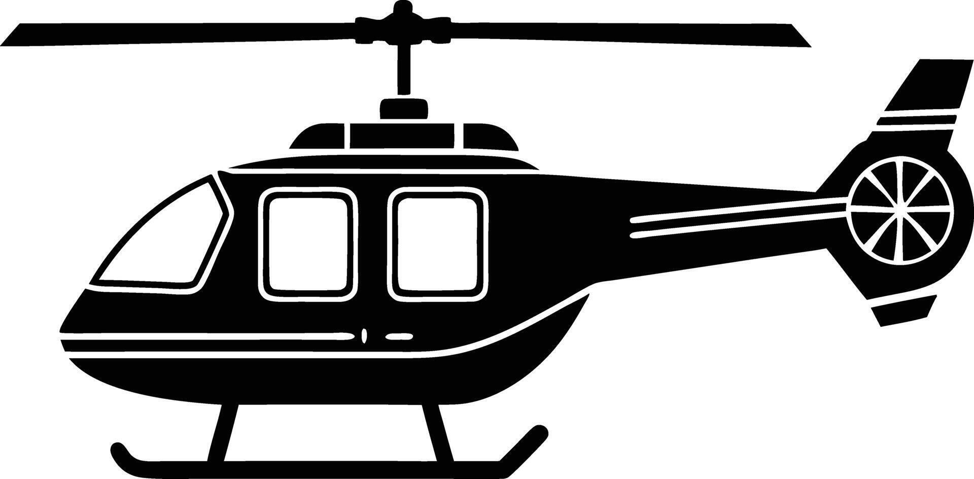 helicopter silhouette illustration black and white vector