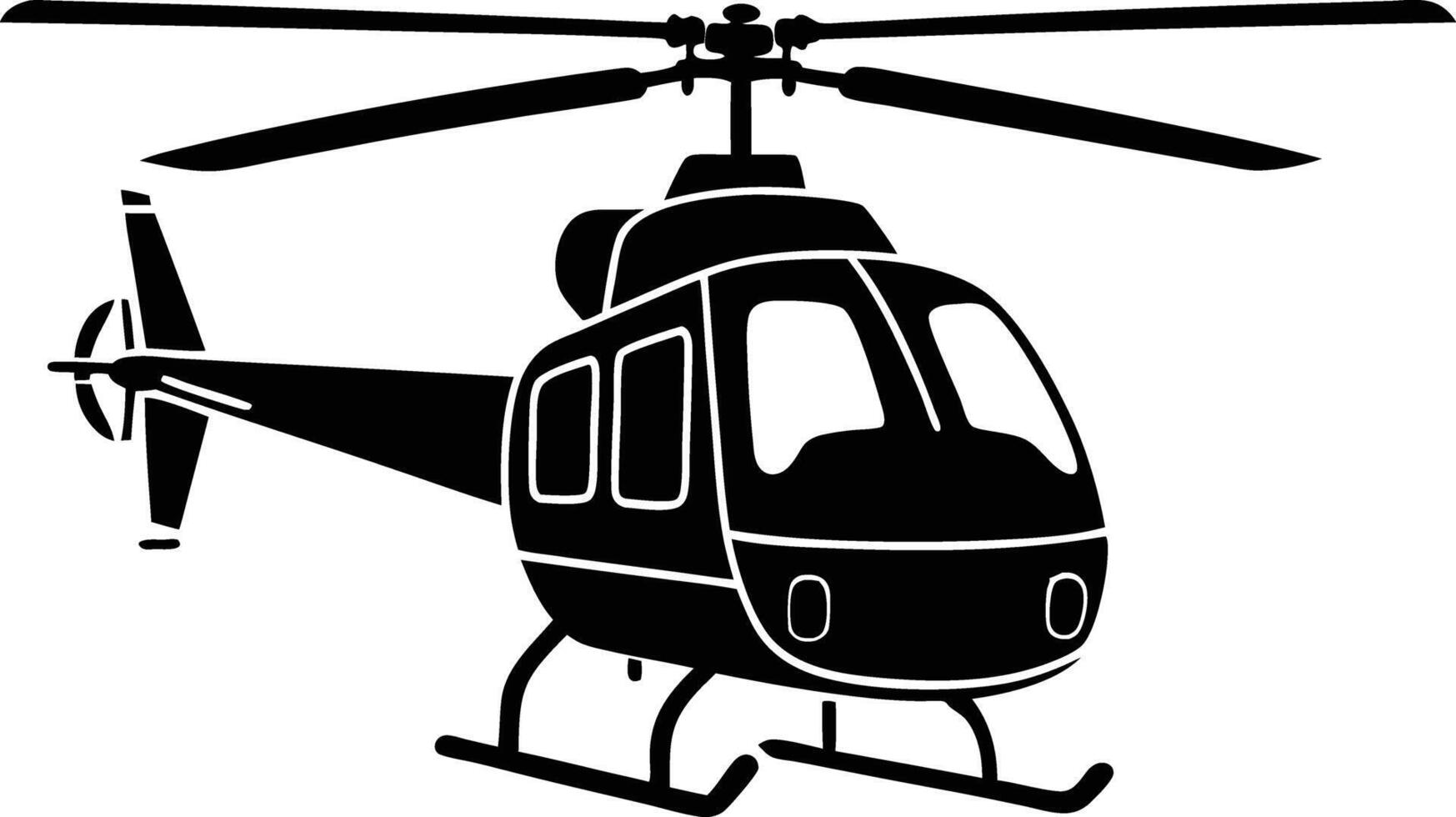 helicopter silhouette illustration black and white vector