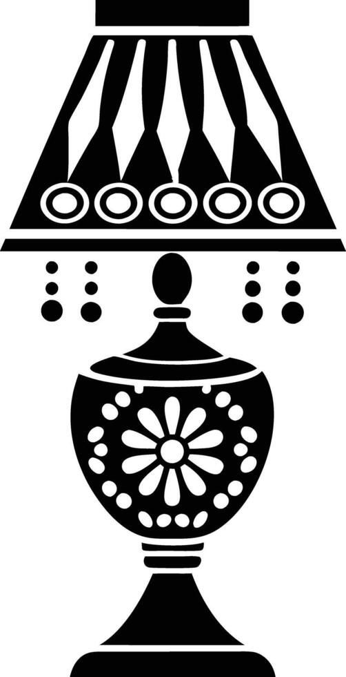 Stylist Table lamp illustration black and white vector
