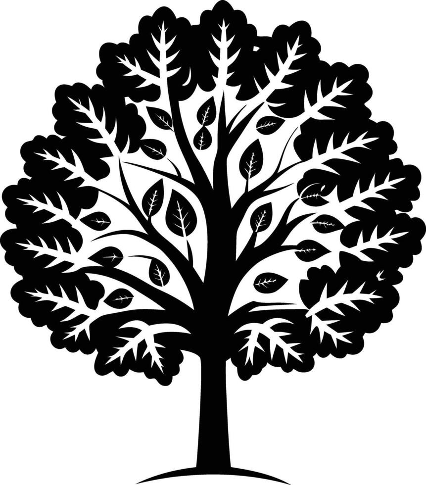tree silhouette illustration black and white vector