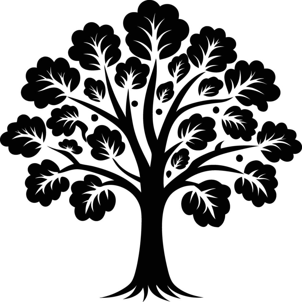 tree silhouette illustration black and white vector
