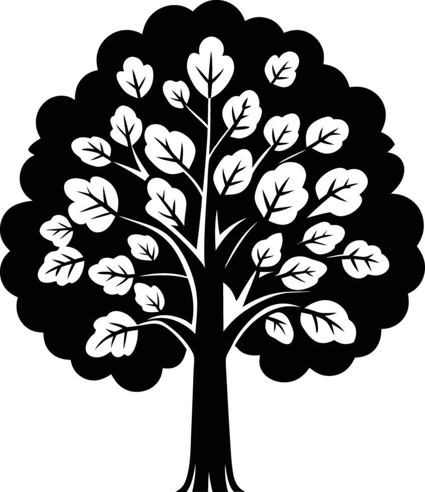 tree silhouette illustration black and white vector