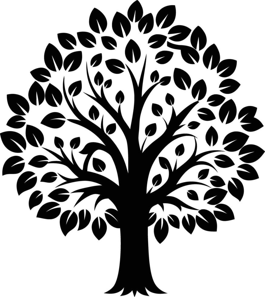 tree silhouette illustration black and white vector