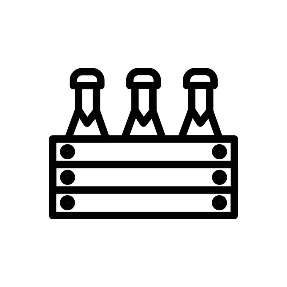 Beer Bottles in Basket Icon for Beverage and Party Themes vector