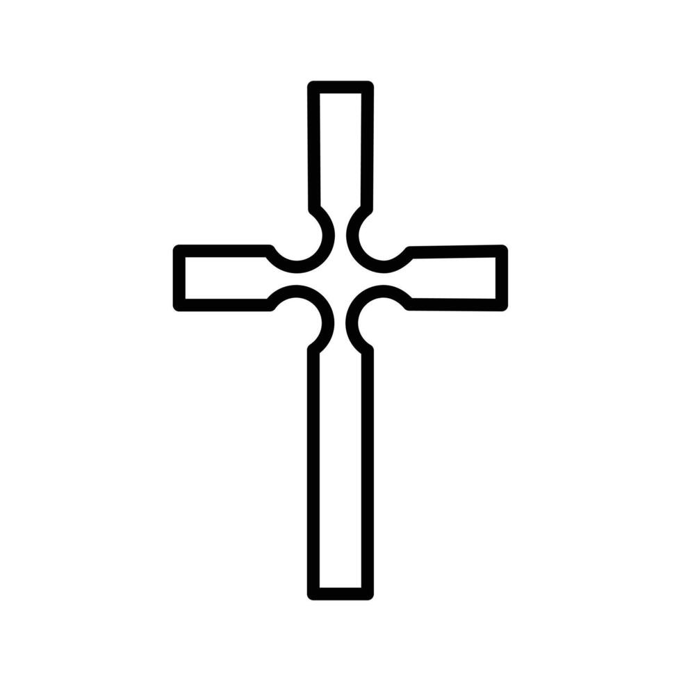 Christian Cross Icon for Religious Symbols, Faith Representations, and Spiritual Graphics vector