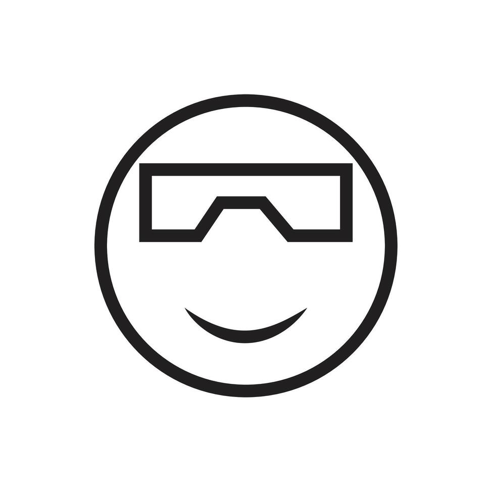 Cool Emoji Icon, Perfect for Emoticons and Social Media Graphics vector