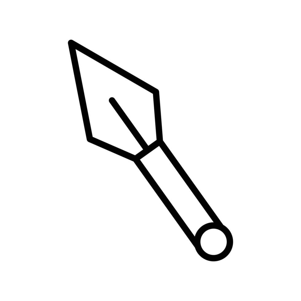Kunai Throwing Knife Icon for Martial Arts, Ninja Weapons, and Action Themes Graphics vector