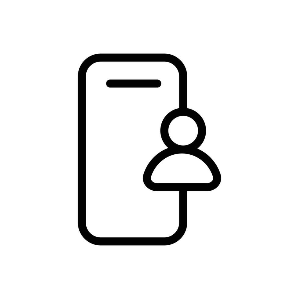 Mobile User Icon for Smartphone Applications, Digital Communication, and Technology Illustrations vector