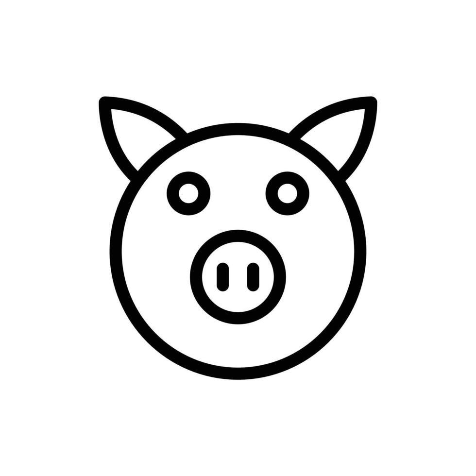 Pig Face Icon for Animal Themes, Farm Illustrations, and Cute Graphics vector