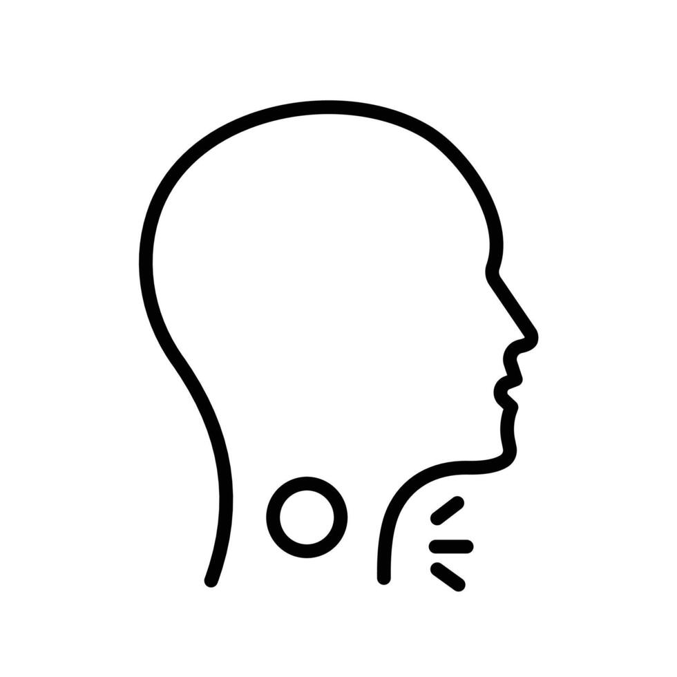 Sore Throat Icon for Medical Symptoms, Health Issues, and Pain Relief Graphics vector