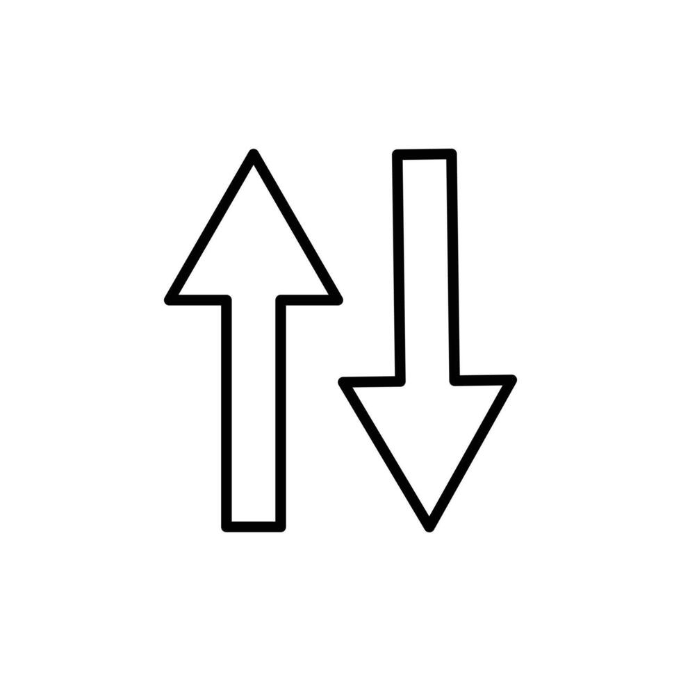 Up and Down Arrows Icon for Interface Controls, Sorting Functions, and Data Navigation Graphics vector