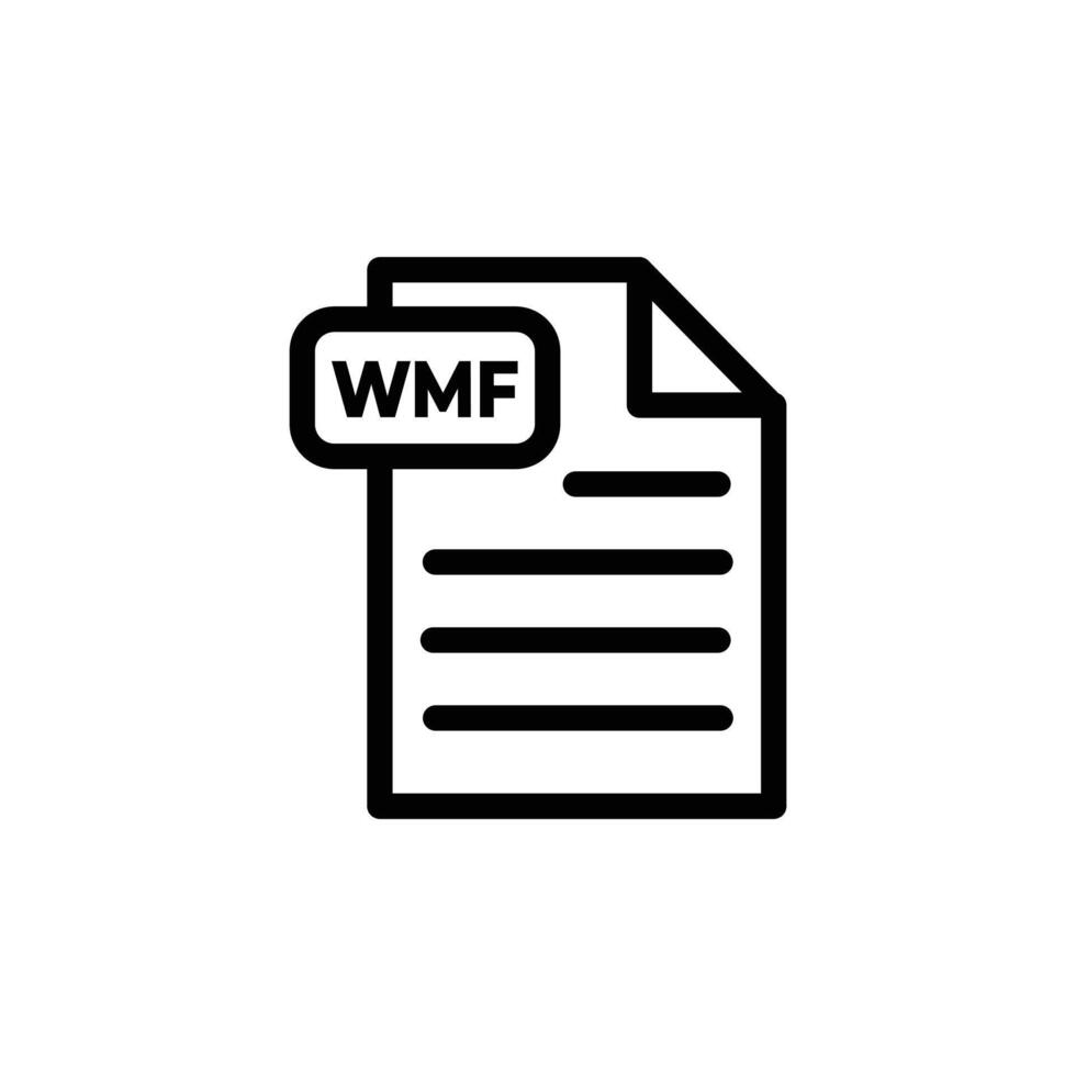 WMF Document Icon for File Formats and Digital Documents vector