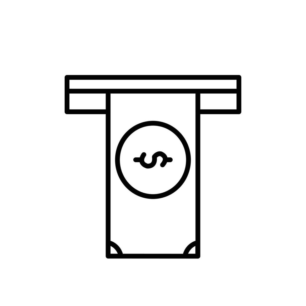 Withdraw Money in ATM Icon, Suitable for Banking and Finance Themes vector