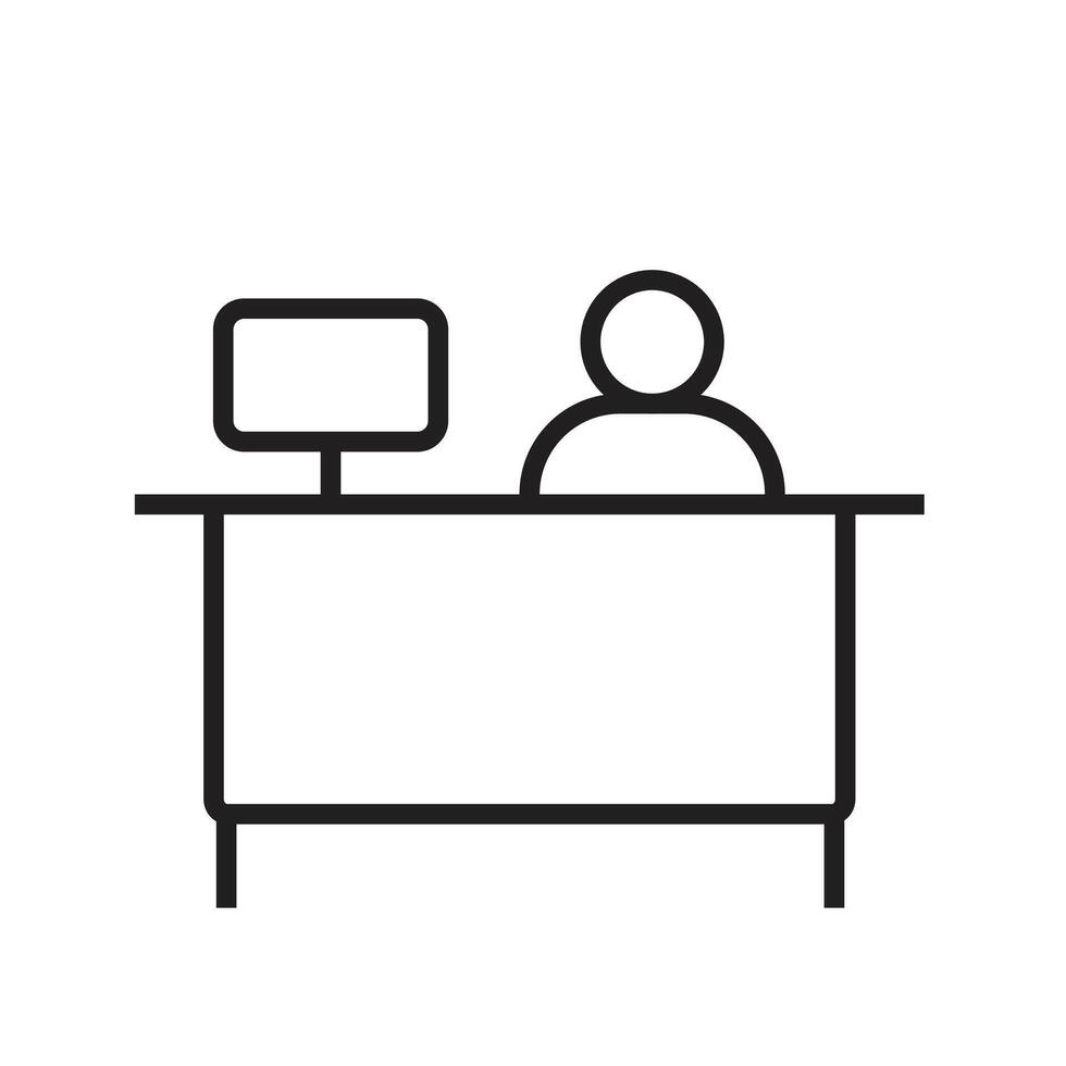 Desk Icon, Perfect for Office and Workplace Illustrations vector