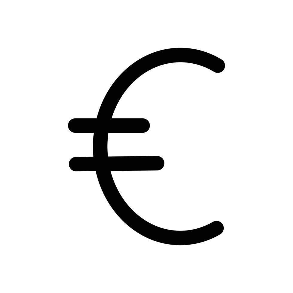 Euro Sign Icon for Currency Symbols, Financial Transactions, and Economic Graphics vector
