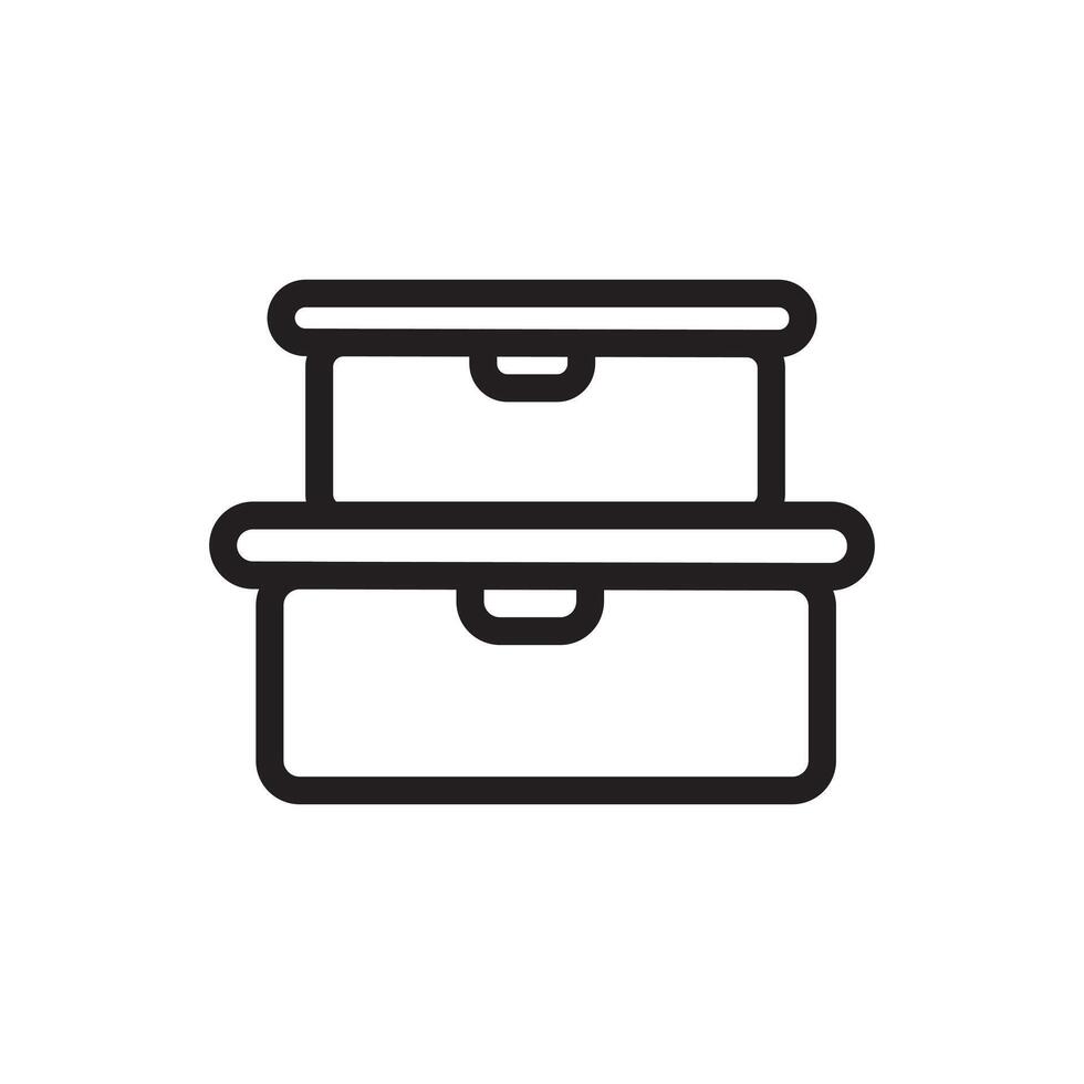 Plastic Food Container Icon for Meal Prep and Food Storage vector