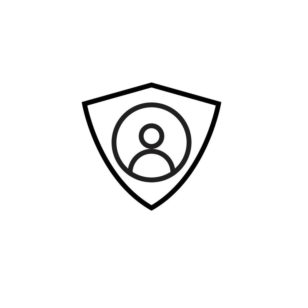 User Protection Shield Icon, Ideal for Security and Safety Illustrations vector