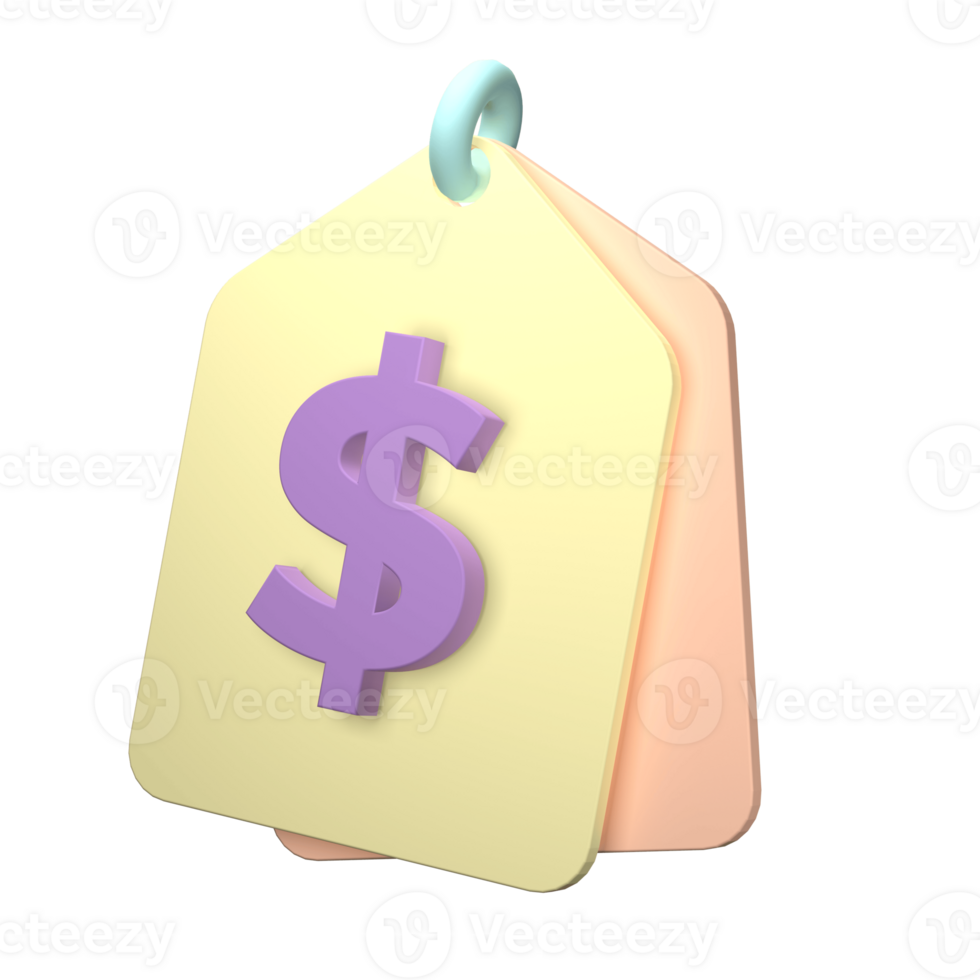 3d hacer de un precio etiqueta icono en transparente antecedentes png